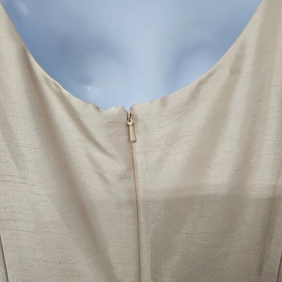 Vintage Talbots Dress Cream Beaded Silky Sleeveless Formal Wedding 6P - Picture 9 of 14